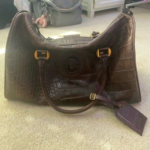 gianni versace vintage brown crocodile bag